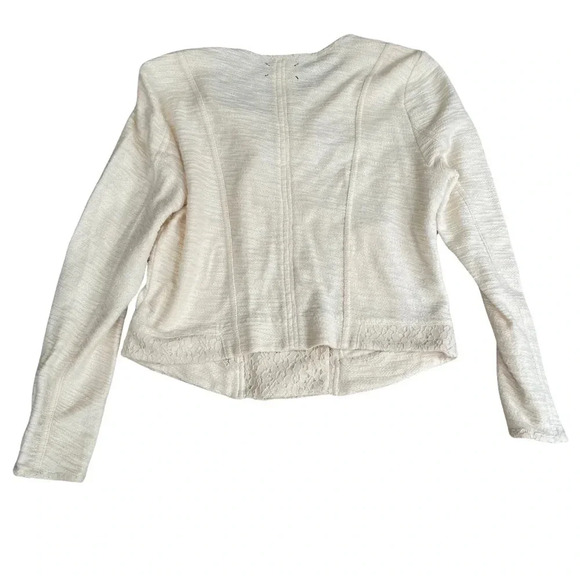 Lou & Grey Hint of Lace Moto Jacket Medium White Ivory - Picture 5 of 7